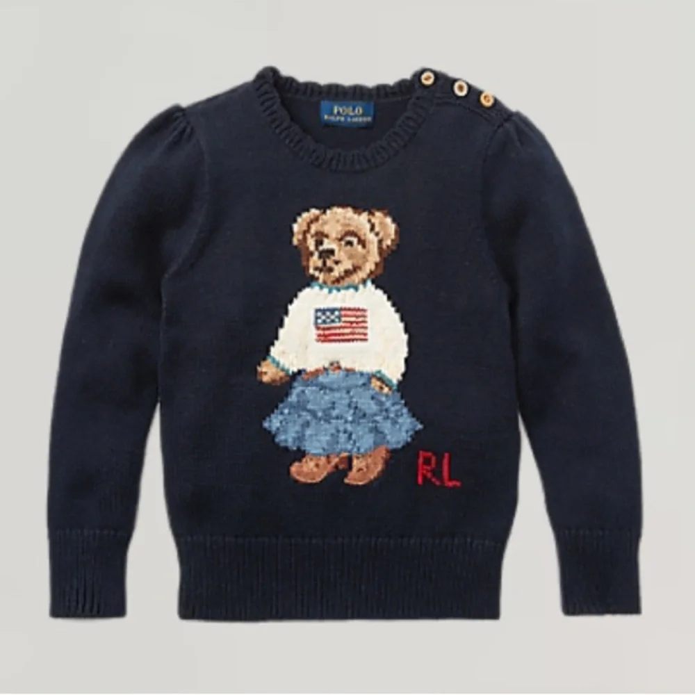 Ralph Lauren Knit Cotton Sweater Polo Bear
